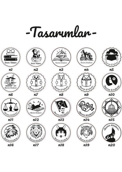 Kendinden Mürekkepli Kitap Kaşesi Mührü Kişiye Özel Kitap Mührü Kaşe Isim Yazılı Kitap Mührü ve Istampa Set R5814-07 modelleri