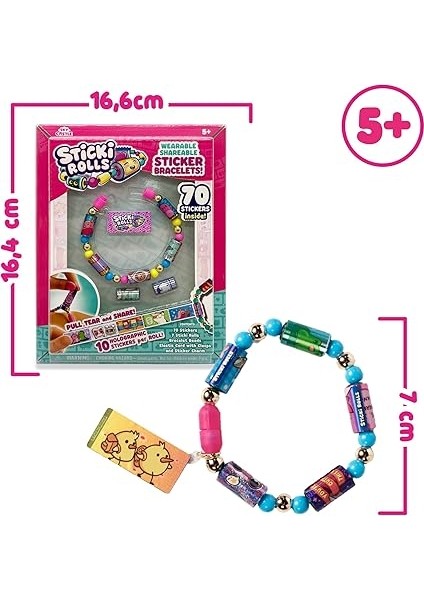 Castle Sticki Rolls Band Tekli Paket, Çıkartmalı Bilezikler, Kawaii Temalı Rulolar, Bileklik Başına 50 Çıkartma, 2 Ekstra Değiştirilebilir Tekerlek, Famosa (TCR01000) fiyatları