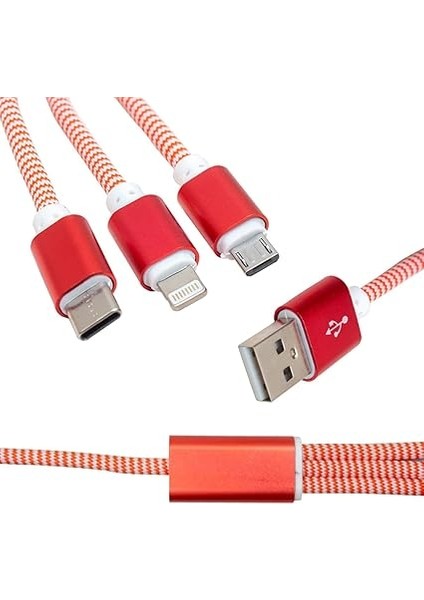 Mıcro Usb/type-C/lıghtnıng 2.1A Metal 1.2 Metre Şarj ve Data Kablosu fiyatları
