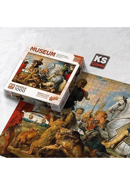 Wolf And Fox Hunt 1000 Parça Puzzle -Ks Puzzle modelleri