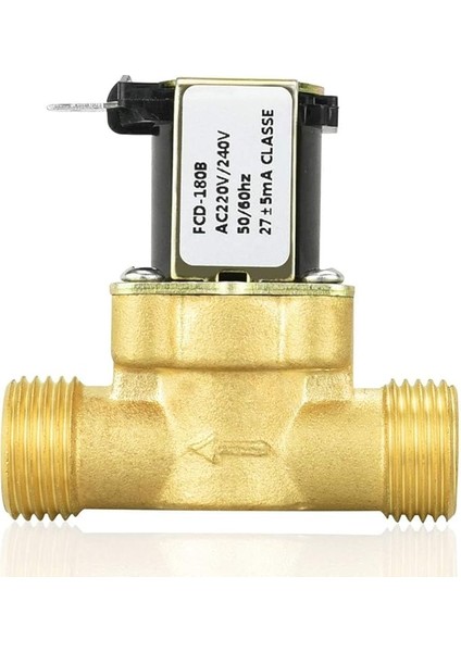 Ac 220V 1/2" Solenoid Valf, Normalde Kapalı (Nc) Pirinç Solenoid Anahtarı Içme Çeşmeleri Elektrikli Su Kontrol Vanası, Çamaşır Makinesi, Bahçe Sulama Için