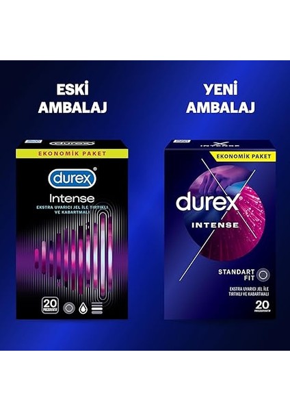 Intense 30'lı Uyarıcı Jelli ve Tırtıklı Prezervatif fiyatları