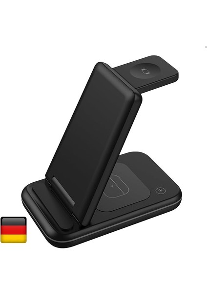 By Deji Iphone-Watch-Airpods Uyumlu Katlanabilir 15W Hızlı Wireless Kablosuz Şarj Standı