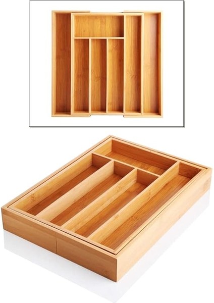 7 Bölmeli Bambu Kaşıklık Antibakteriel Çekmece Içi Düzenleyici Organizer fiyatları