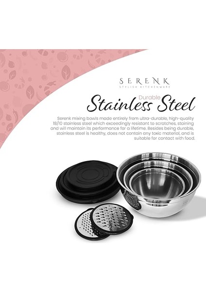 Modernist 9 Parça Rendeli Çelik Karıştırma ve Saklama Kabı Seti modelleri