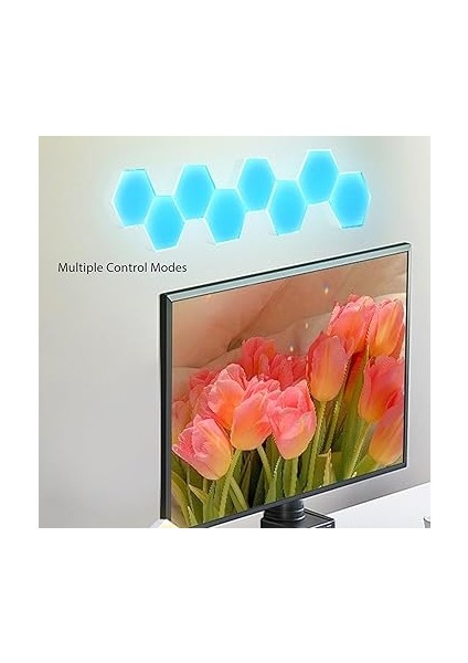 Music Syncrgb Hexled Işık Altıgen Işık Paneli, Ses Kontrollü 8 Set Rgb LED Duvar Lambası, Müzik Senkronizasyonu, Bluetooth Uygulaması ve Uzaktan Kumanda, Ev Dekorasyonu Için Altıgen Tasarım fiyatları