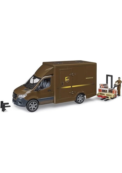 BR02678 Mercedes Benz Sprinter Ups Kargo Aracı Transpalet ve Figür