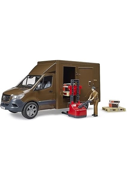 BR02678 Mercedes Benz Sprinter Ups Kargo Aracı Transpalet ve Figür modelleri
