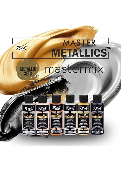 Mastermix Akrilik Boya 60 cc 6 Lı Metalik Renkler modelleri