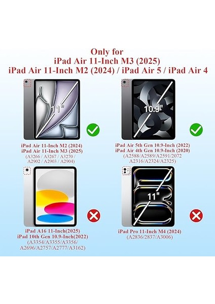 Air 11" M3 (2025) / M2 (2024), iPad Air 5. (2022) / 4. Nesil (2020) 10,9 Inç [dahili Kalem Tutucu] Parlak Şeffaf Arka Kapaklı Parlak Kılıf, Lavanta Moru fiyatları