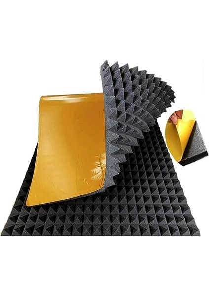 Evi Piramit Sünger 100X100CM Yapışkanlı Akustik Ses Yalıtım Süngeri 40MM