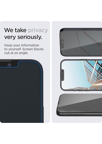 iPhone 14 / 13 / 16E / 13 Pro Hayalet Cam Ekran Koruyucu Kolay Kurulum Glas.tr Ez Fit Privacy Hd (2 Adet) - AGL03388 fırsatları