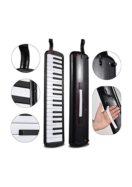 Tuşlu Melodika Enstrüman Melodika Havalı Piyano Klavyesi, 2 Yumuşak Üfleme Borusu, 2 Üfleme Nozulu Melodika Nefesli Çalgılar, Yeni Başlayanlar Için Taşıma Çantası ile Yetişkinler Için Doomun modelleri