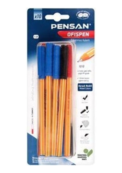 Ofispen 1010 Tükenmez Kalem Karışık (10'lu) modelleri