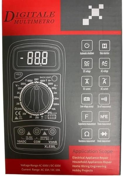 XL830L Dijital Multimetre LED Ekranlı Avometre Mini Ölçü Aleti 9V Pil Hediyeli Cep Multimetresi modelleri