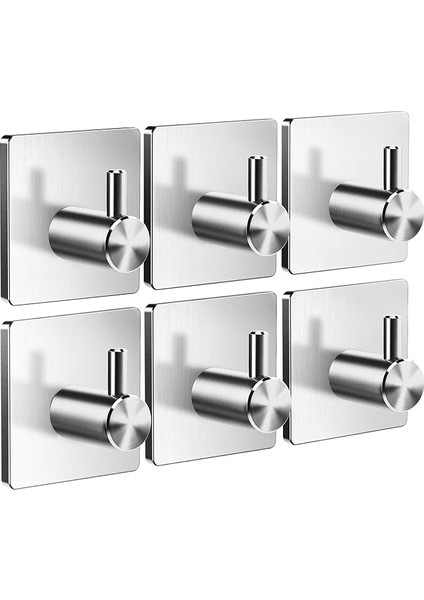 Delmeden Havlu Askısı, 6 Adet Set Halinde – Paslanmaz Çelik Banyo Havlu Askısı, Ekstra Güçlü Yapışkan Kanca, Banyo, Mutfak Için Kanca, Su Geçirmez Kanca, Kendinden Yapışkanlı, Çok Yönlü Havlu