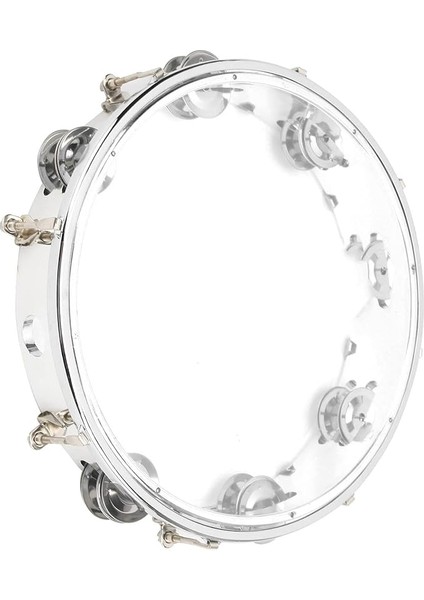 Için Perküsyon Jingle'li 10IN Kırmızı Şeffaf Tef (Şeffaf)