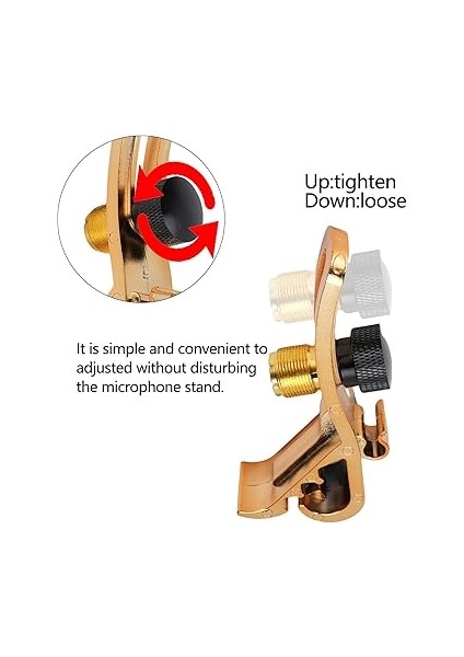 Adet Davul Mikrofonu 5/8 Inç Iplikli Ayarlanabilir Şok Geçirmez Davul Jant Mikrofon Tutucusu Trampet Davulları Için Altın fırsatları