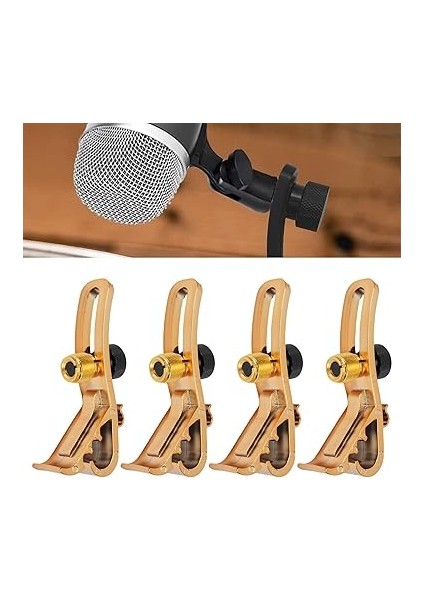 Adet Davul Mikrofonu 5/8 Inç Iplikli Ayarlanabilir Şok Geçirmez Davul Jant Mikrofon Tutucusu Trampet Davulları Için Altın indirimleri