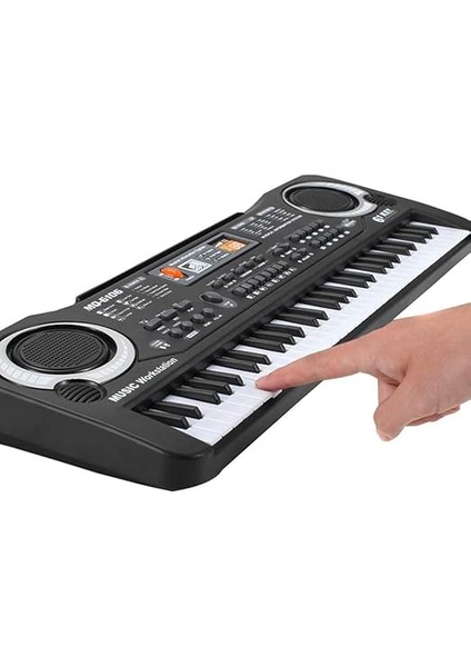 61 Tuşlu Elektronik Org USB Dijital Klavye Piyano Müzik Aleti Mikrofonlu Siyah modelleri