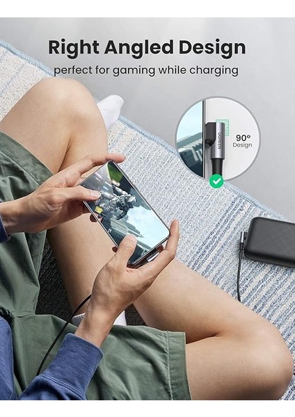 90 Derece Type-C To Type-C 60W Data ve Şarj Kablosu 1 Metre fiyatları