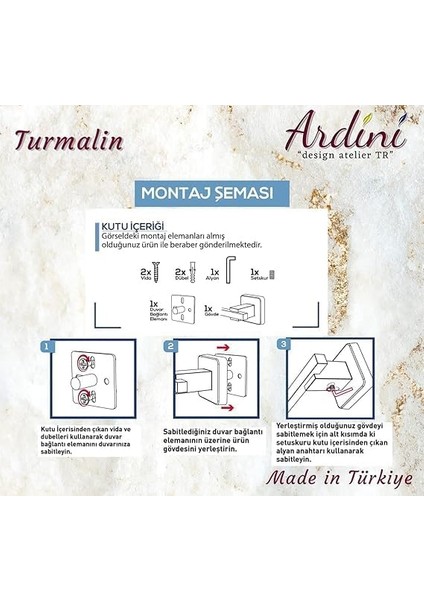 Turmalin Ikili Metal Askılık Banyo Tuvalet Mutfak Bornozluk Havluluk Mat Siyah Ömür Boyu Paslanmaz fırsatları