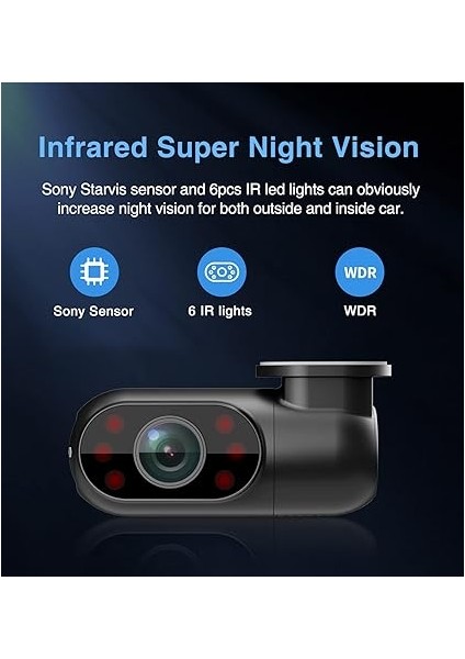 A139 3 Kameralı Ön-Arka-Iç 2k 1440P 5ghz Wifi Gps'li Araç Kamerası modelleri