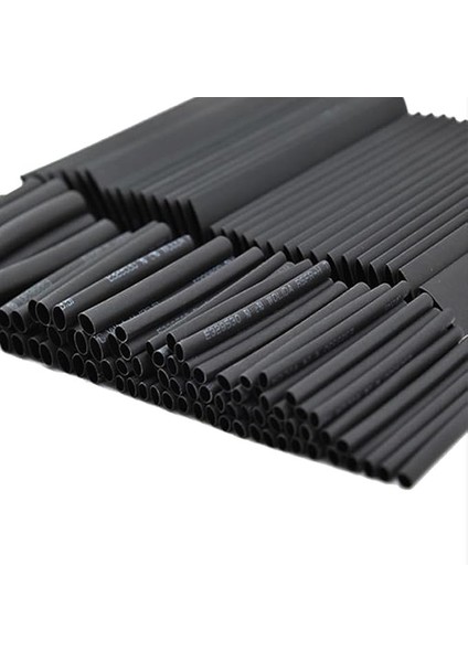 Parça Isıyla Daralan Makaron Seti - Siyah