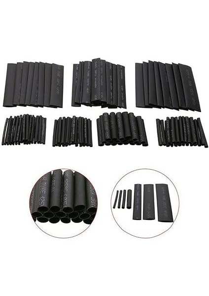 Parça Isıyla Daralan Makaron Seti - Siyah fiyatları