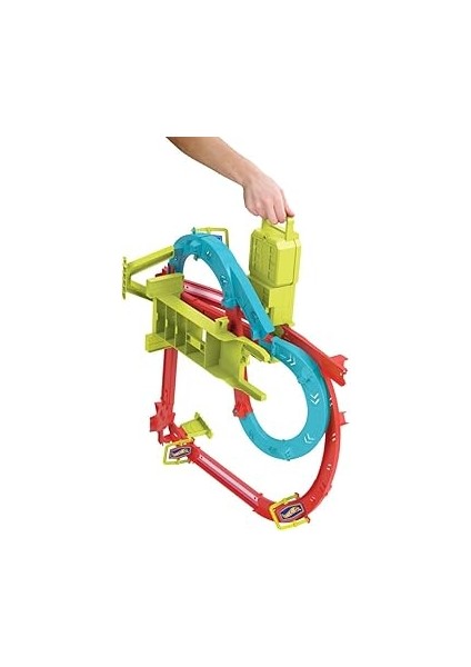 Wheels Pist Seti, Hot Wheels Neon Yarışlar Çoklu Yarış Heyecanı Pist Seti,1 Adet Araba, Motorlu Hızlandırıcı, Bir Veya Birden Çok Arabayla Oyun, Oyuncak Depolama, HPC07 indirimleri