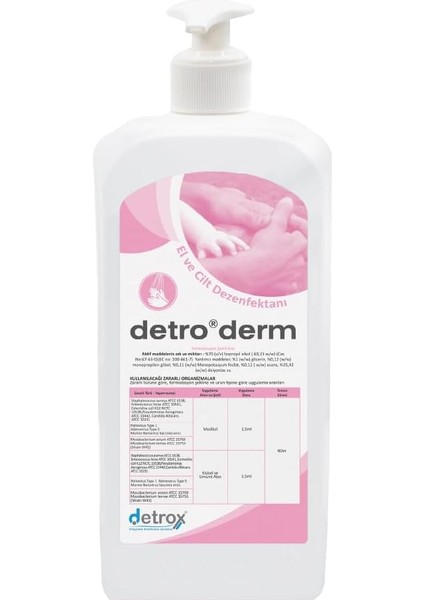 Derm El ve Cilt Dezenfektanı 1 Litre (Pompa Hediyeli)