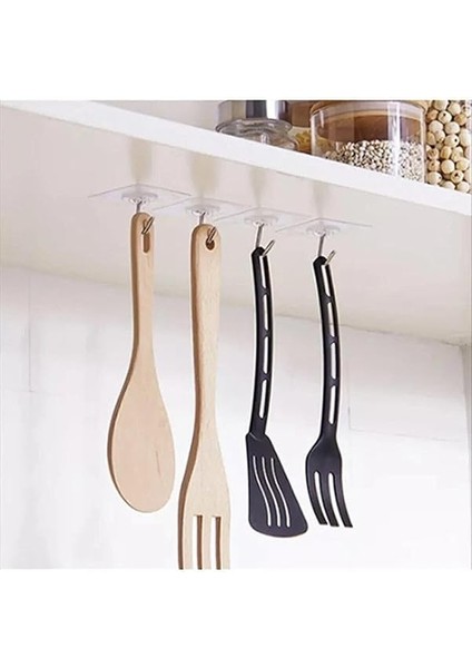 Haus Askı Askılık 10 Adet Güçlü Şeffaf Duvar Askısı Askılığı Yapışkan Vantuz Kanca Mutfak Banyo Aksesuar indirimleri