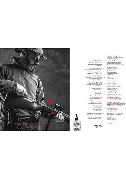 Silah Bakım Yağı " Tüfek ve Tabanca " Uygun Bakım I Silah Yağı I 100 ml 3.38 Us Fl Oz modelleri