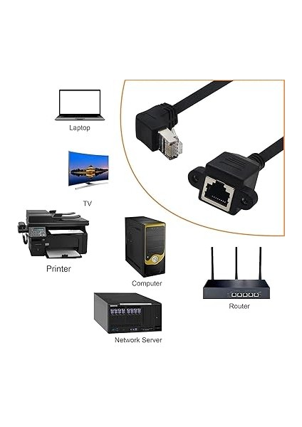 5043 RJ45 Dişi Erkek Uzatma 0.5m Dirsek Köşeli 90 Derece Panel Tipi Cat6 Montaj Kablosu (0.50 Metre) fırsatları