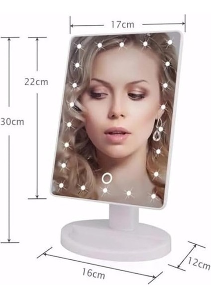 Dokunmatik LED Işıklı Pilli Masa Üstü Makyaj Aynası Makyaj Aynası Ledli fırsatları