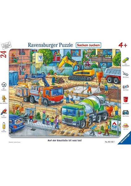 51427 Ravensburger 24P Çer Puz Şantiyede, Çok Renkli