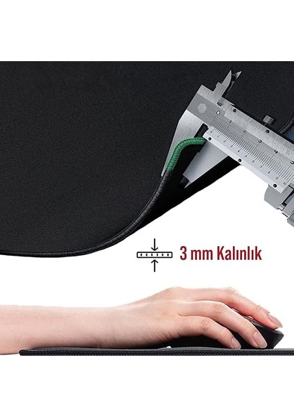Classic Mouse Pad, Dikişli Kenar, Kaymaz Taban, Büyük Boy Pürüzsüz Yüzey, Baskısız Ofis Tipi Masa Koruyucu, Ergonomik Mouse Ped (90X40 cm - Xx Large, Siyah) fırsatları