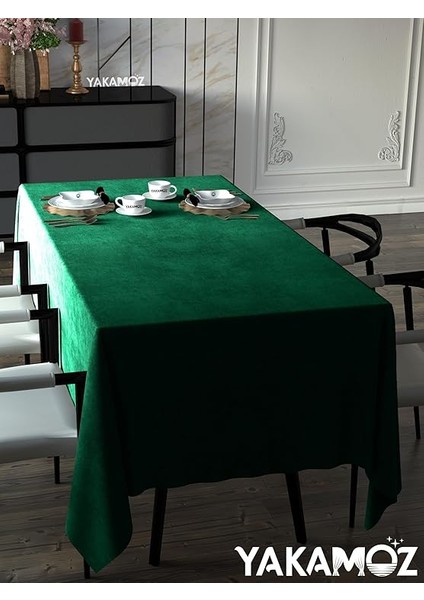 Zümrüt Yeşili Kadife Dokulu Masa Örtüsü Dertsiz Velvet Touch Serisi fiyatları
