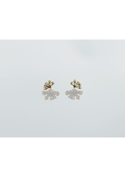 14K Gold Plated Oyster Mush Dangle Küpe