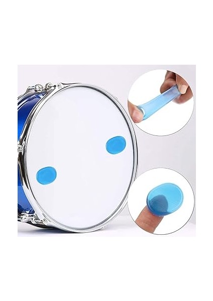 Adet Drum Damper Pad, Silikon Kendinden Yapışkanlı Davul Silencer Perküsyon Enstrüman Aksesuarı Davul Ton Kontrolü Için Mavi modelleri