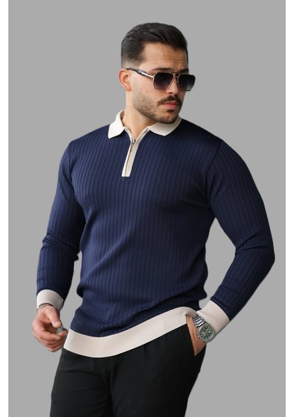 Erkek Kol ve Yaka Detaylı Uzun Kollu Triko Kazak – Şık ve Rahat Günlük Kombin Parçası fiyatları