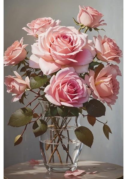 Baskılı Sayılarla Boyama Hobi Seti 40X50 Cm: Vazodaki Güller