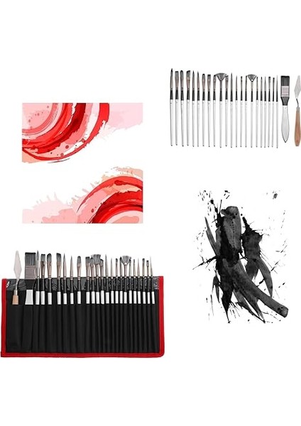 24 Parça Siyah Çantalı Sanat Fırçası Seti fiyatları