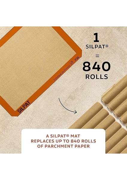 Backmatte Premium Antihaft-Silikon-Backmatte 11-5/8" x 16-1/2" Schwarz modelleri