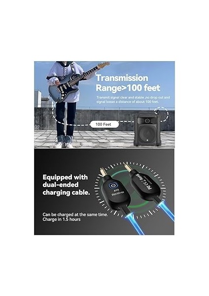 Gitar Kablosuz Verici Elektrik Blowpipe Bas Telsiz Enstrüman Aksesuarları A13 fiyatları