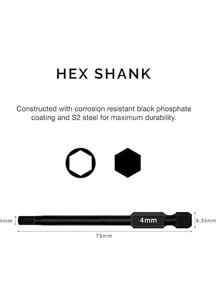 01148A Altıgen Uç Seti, 11 Parça, Metrik Boyutlar, 1,5 mm Ila 8 Mm, Manyetik Altıgen Uç, Hızlı Değişim Şaftları, Premium S2 Çelik, Matkaplar ve Darbeli Matkaplarla Uyumlu fiyatları