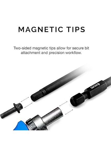 01148A Altıgen Uç Seti, 11 Parça, Metrik Boyutlar, 1,5 mm Ila 8 Mm, Manyetik Altıgen Uç, Hızlı Değişim Şaftları, Premium S2 Çelik, Matkaplar ve Darbeli Matkaplarla Uyumlu fırsatları