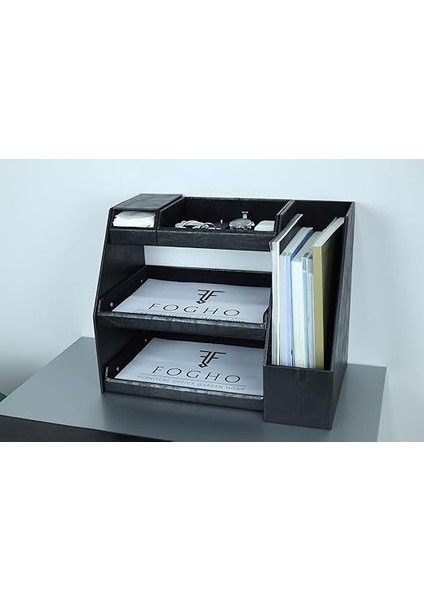 10 Parça Deri Sümen Takımı - Ofis Masaüstü Organizer Set - Ofis Masa Düzenleyici, Magazinlik, Evrak Tepsisi, Kalemlik, Blok Notluk, Peçetelik ve Masa Pedi modelleri