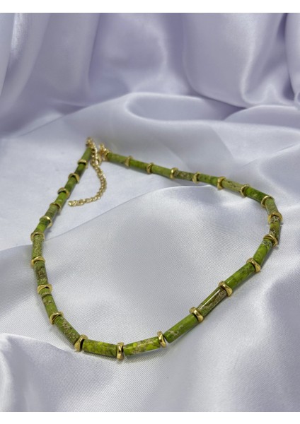 Renk Harmanı Doğal Taş Boncuk Kolye