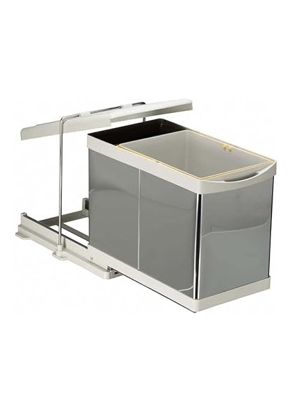 21300 Raylı Çöp Kovası Otomatik 16+1 Lt Paslanmaz Krom